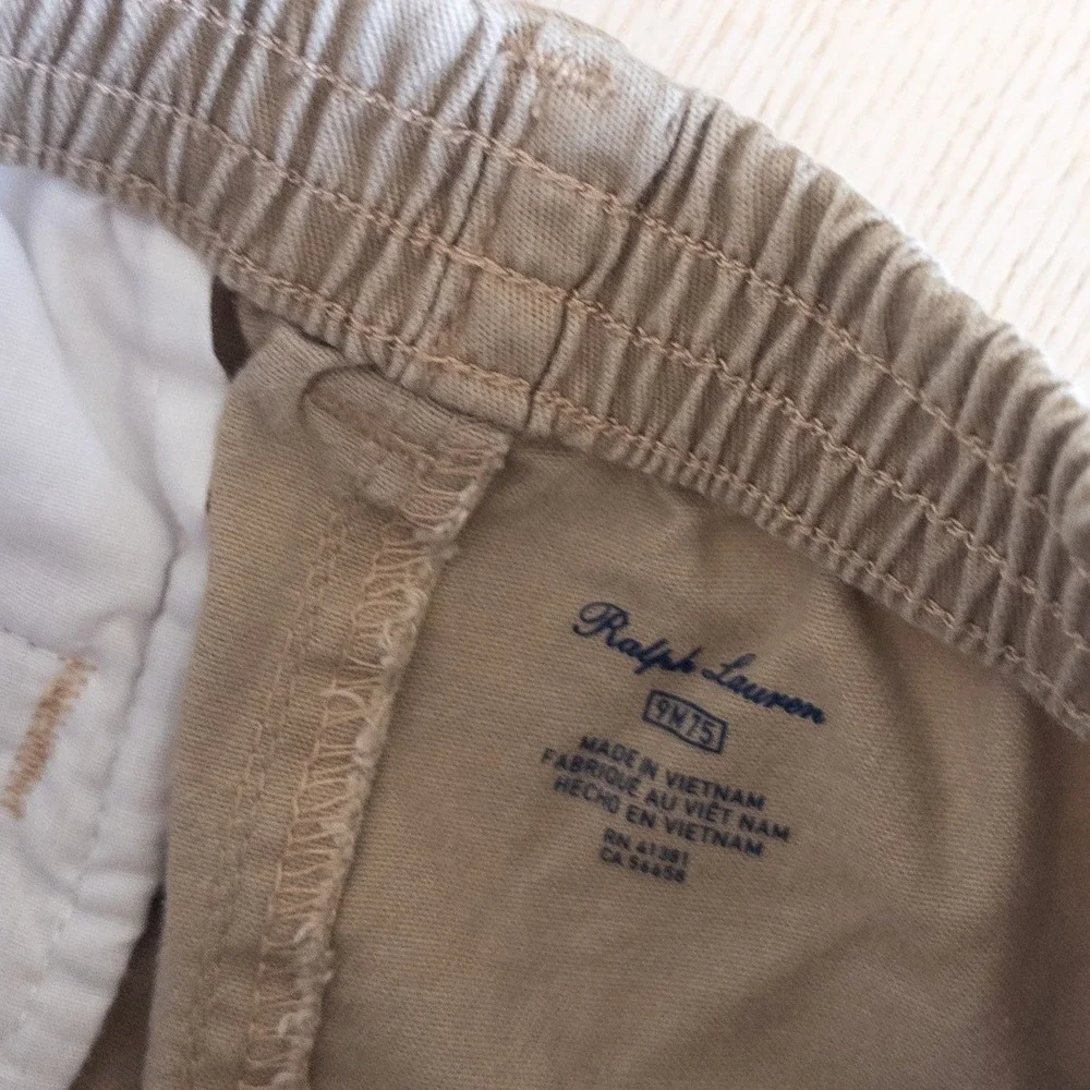 Ralph Lauren Chino Pants Tan Khaki Stretch Twill Trousers Baby 9 Months